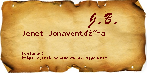Jenet Bonaventúra névjegykártya
